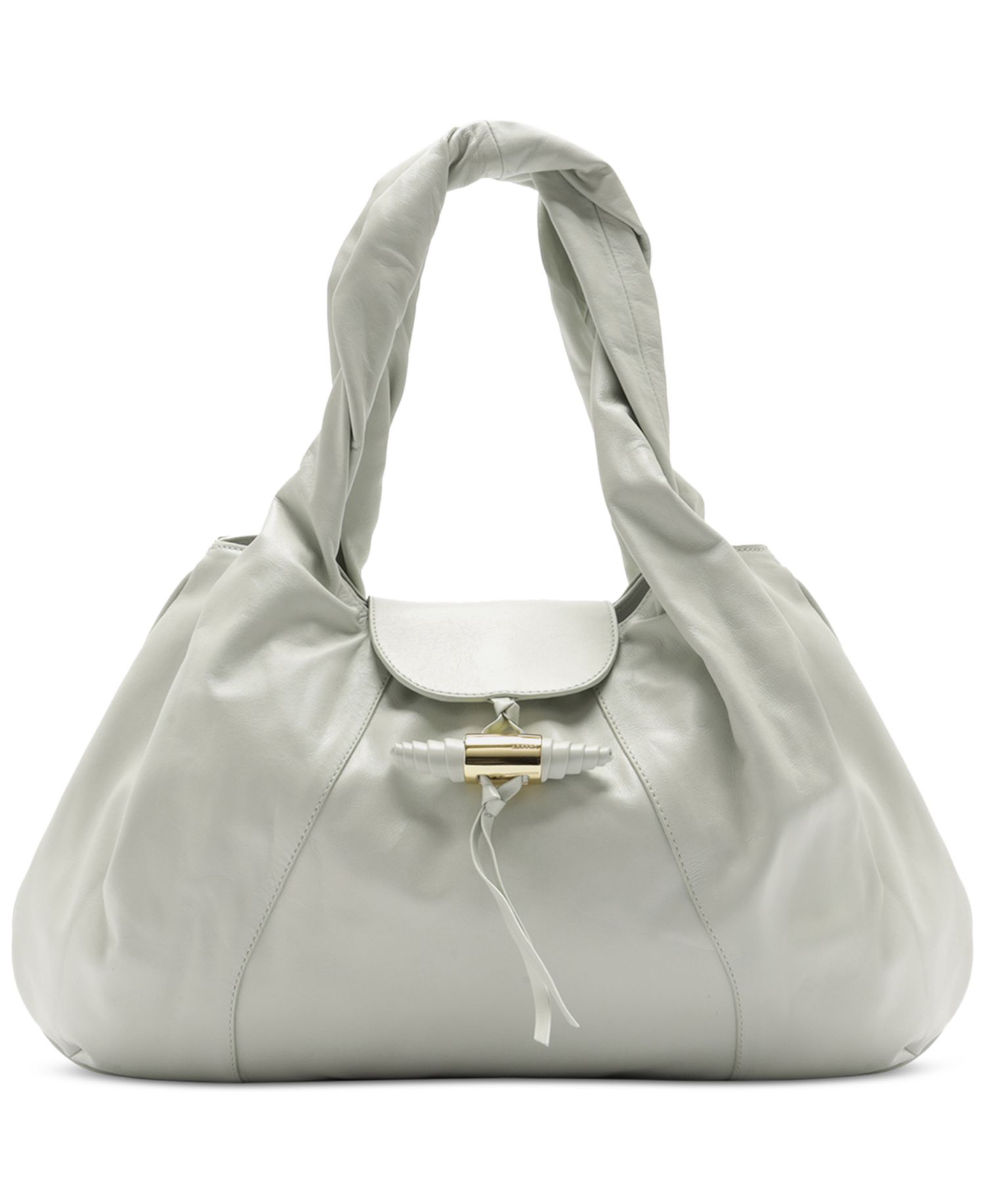 Rita Large Decorative Tassel Snap Button Hobo Handbag