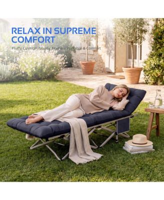 SUGIFT 2-Piece Folding Bed Camping Cots with Removable Cotton Mattress (2 in a set), 600 lbs