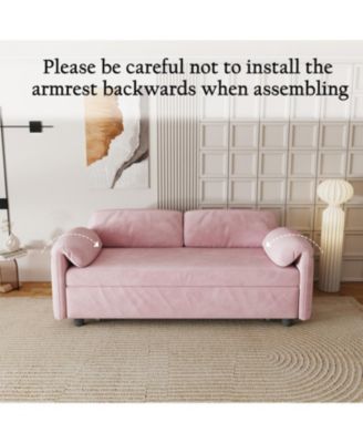 Velvet Sofa Bed with Retractable Bed