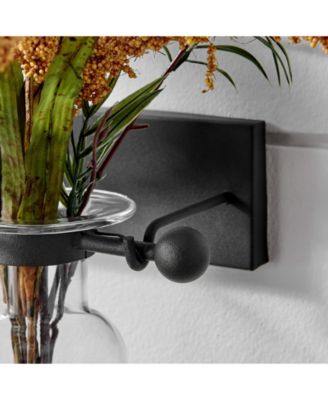 Clear Amphora Vase on Iron Sconce with Finials