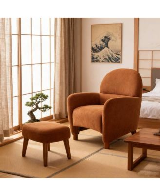 Modern Lazy Chair with Footrest Ottoman