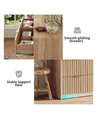 Modern 8-Drawer Dresser with Fluted Front