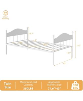 Daybed Metal Foldable Frame Double-Sized Sofa Bed Heavy Duty Steel for Living Room Bedroom Guest