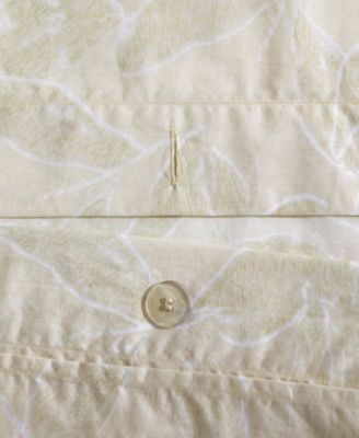 Leaves Washed Percale 3-Pc. Duvet Cover Set, King