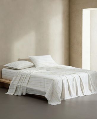 Printed Washed 200-Thread Count Cotton Percale 4-Pc. Sheet Set, Queen