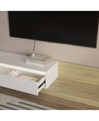 Modern TV Stand with LED Lights & Storage for Living Room