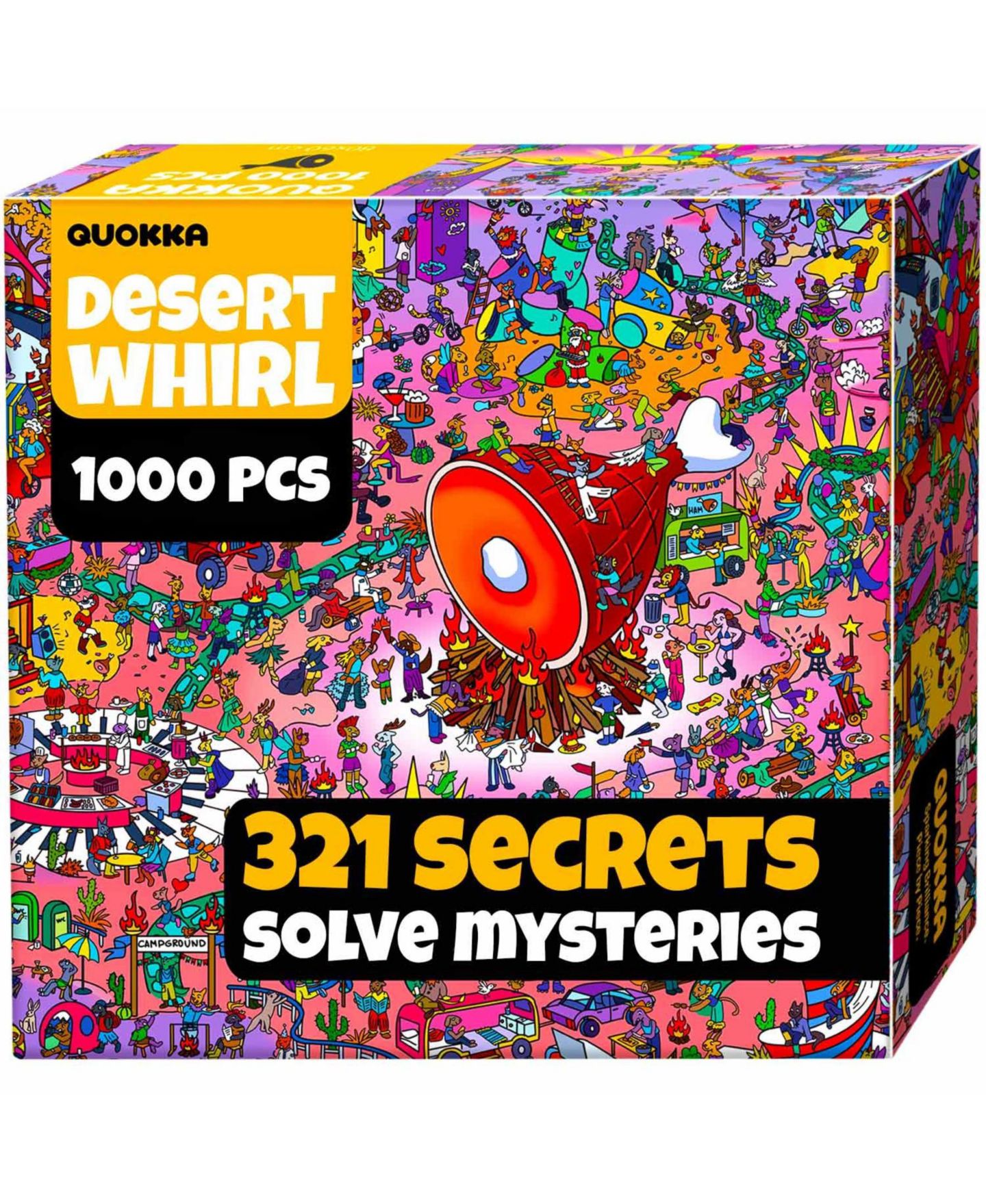 Детский пазл Quokka Galactic Tails Mystery 1000-Piece Jigsaw Puzzle with Bonus Challenges, Ages 15+, цвет: Пустынный — фото 1