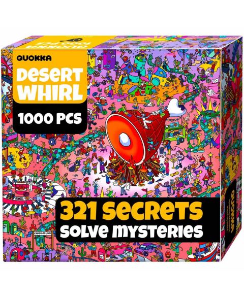 Детский пазл Quokka Galactic Tails Mystery 1000-Piece Jigsaw Puzzle with Bonus Challenges, Ages 15+, цвет: Пустынный