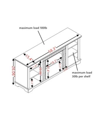 TV Media Stand with Faux Stacked Stone Surround