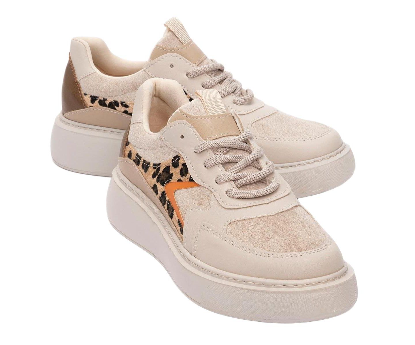 Женские кроссовки Prologue Shoes Ida Platform Fashion, цвет: Бежевый — фото 1