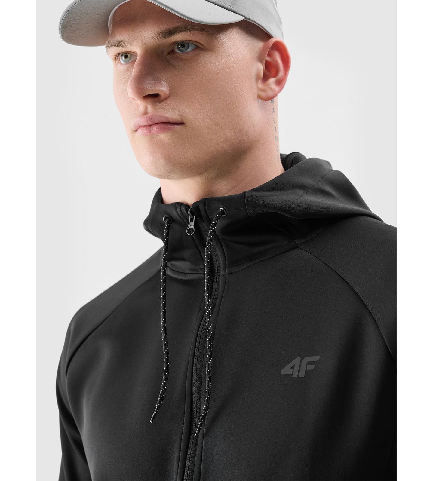 Мужской свитшот 4F Zipped Hooded Quick-Drying Training, цвет: Глубокий чёрный — фото 6
