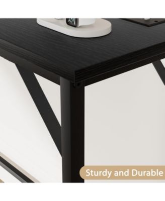 39.4" Narrow Industrial Console Table with Built-In Outlet and USB Ports