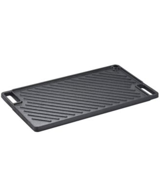 9.7 x 16.7 Inch Pre-Seasoned Cast Iron Reversible Grill and Griddle for Double Burner