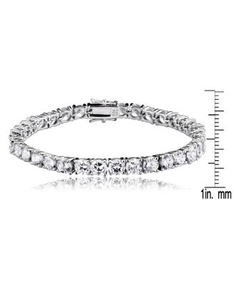 Classic Sterling Silver Radiant Cubic Zirconia Tennis Bracelet