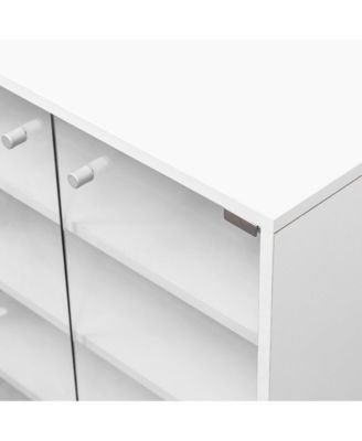 Streamdale RGB LED Shoe Storage Box with Glass Door, Stackable (4 Tier-1)