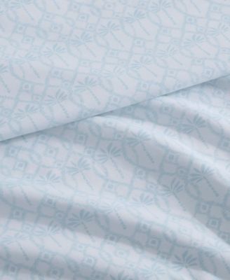 Palm Tree Ikat 200-Thread Count Washed Cotton 4-Pc. Sheet Set, King