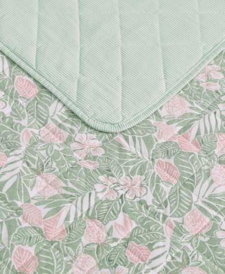 Pineapple Bloom Cotton Reversible 3-Pc. Quilt Set, Full/Queen
