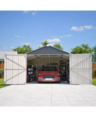 12x20 FT Metal Shed Garage - 1810 CUFT, Double-Door, All-Weather Storage
