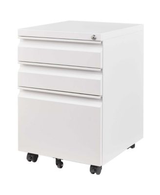 3 Drawer Mobile File Cabinet with Lock, Metal Filing Cabinets for Home Office Organizer, Fit A4/Letter/Legal