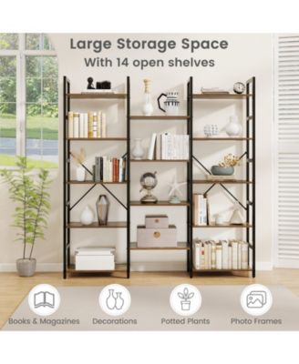 5-tier Triple Wide Heavy-duty Metal Frame Industrial Bookshelf.