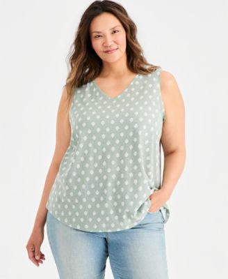 Plus Size Printed Perfect Tank Top