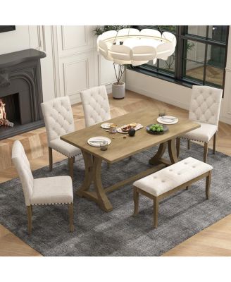 Farmhouse Dining Table Set - 6-Piece