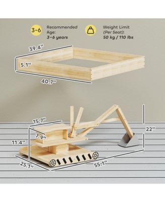 Wooden box with Digger, Kids box Outdoor with 360degree(s) Rotating Seat