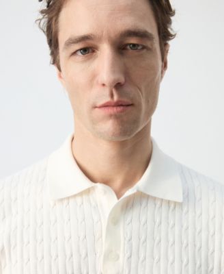 Men's Cotton Braided Knitted Polo Shirt