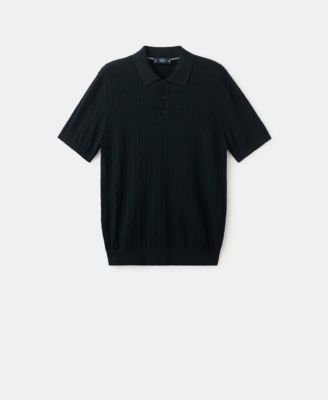 Men's Cotton Braided Knitted Polo Shirt