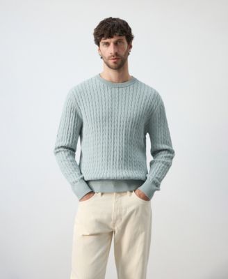 Men's Cotton Cable-Knit Sweater