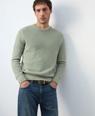 Men's Lace Pattern Knit Sweater