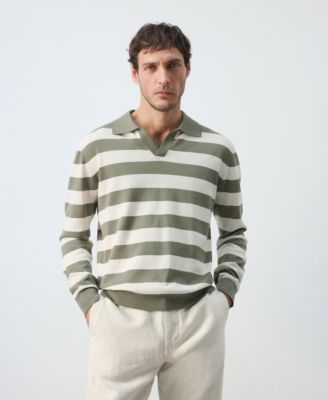 Men's Cotton Fine Knit Polo Sweater