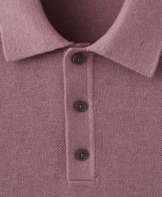 Men's Microstructure Fine-Knit Polo Shirt