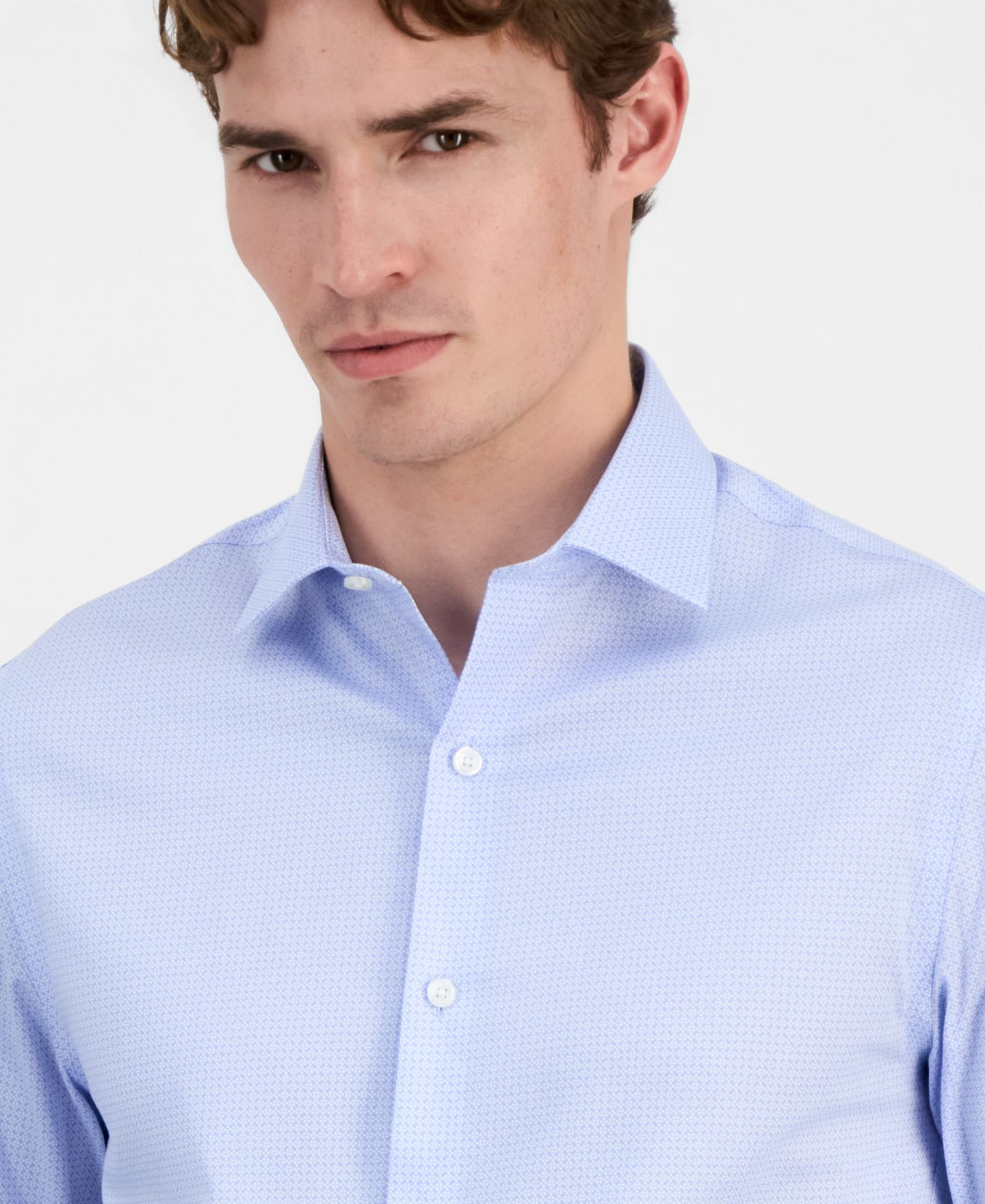 Мужская рубашка Tommy Hilfiger Geometric Pattern Dress Shirt, цвет: Синий — фото 3