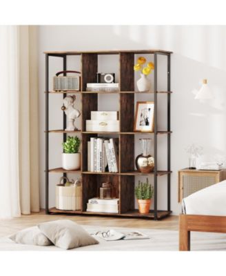 12-Cube Bookcase with 2 Anti-tipping Kits for Living Room