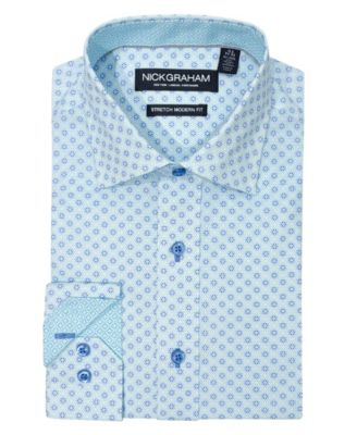 Men's Woven Mosaic Geometric Dress Shirt
