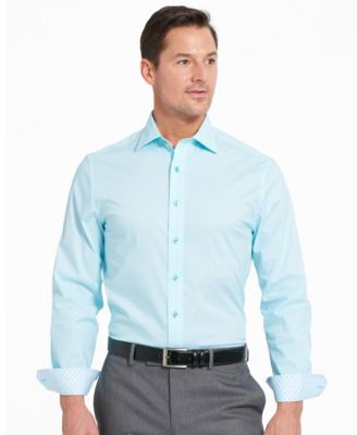 Men's Woven Tonal Dot Button-Front Dress Shirt