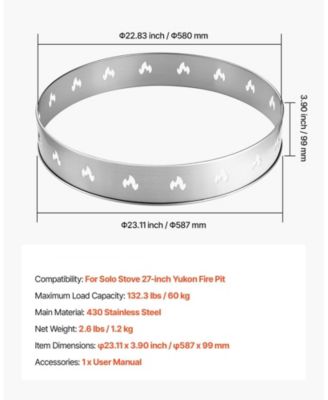Fire Pit Stand for Bonfire Stove, Stainless Steel Outdoor Support Ring