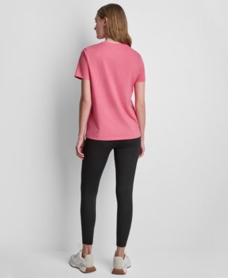 Women's Rhinestone Varsity Logo Relaxed Fit Pull-On T-Shirt