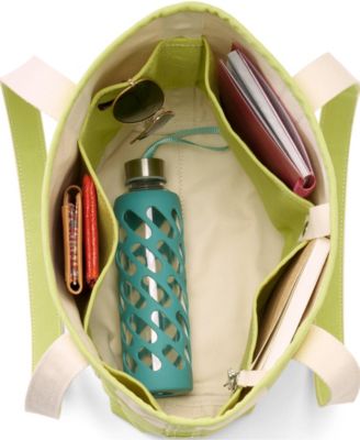 Medium Print 5 Pocket Open Top Long Handle Canvas Tote Bag