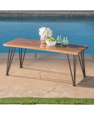 Outdoor Coffee Table – Wood & Metal Frame
