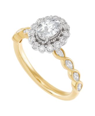 Diamond Engagement Ring (1 ct. t.w.) in 14k Yellow & White Gold