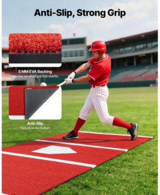 10 x 3.8 Ft Baseball Hitting Mat with Home Plate