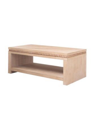 Modern Wood Coffee Table - 47" Rectangular, Open Shelf