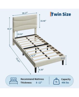 Upholstered Bed Frame with Headboard, Platform Bed with Wood Slats Support, No Box Spring Needed, Velvet.