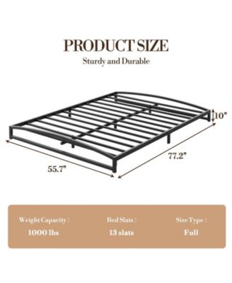10in Metal Platform Bed Frame Steel Slats No Box Spring