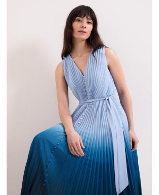 Women's Mira Pleated V-Neck Midi Dress