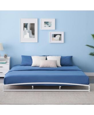 6 Inch Metal Platform Bed Frame - Steel Slats No Box Spring