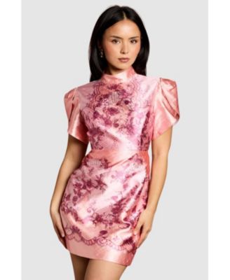 Women's Floral Tulip Sleeve Mini Dress
