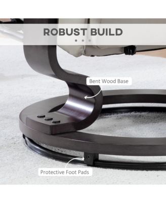 Swivel Recliner with Ottoman, Faux Leather Reclining Chair, Gray